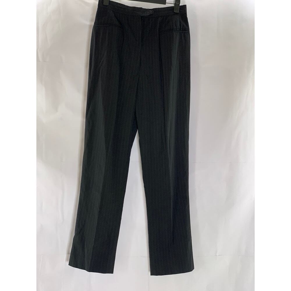 ANTONIO FUSCO MILANO Women's Black Pinstripe Straight-Leg Dress Pant SZ S